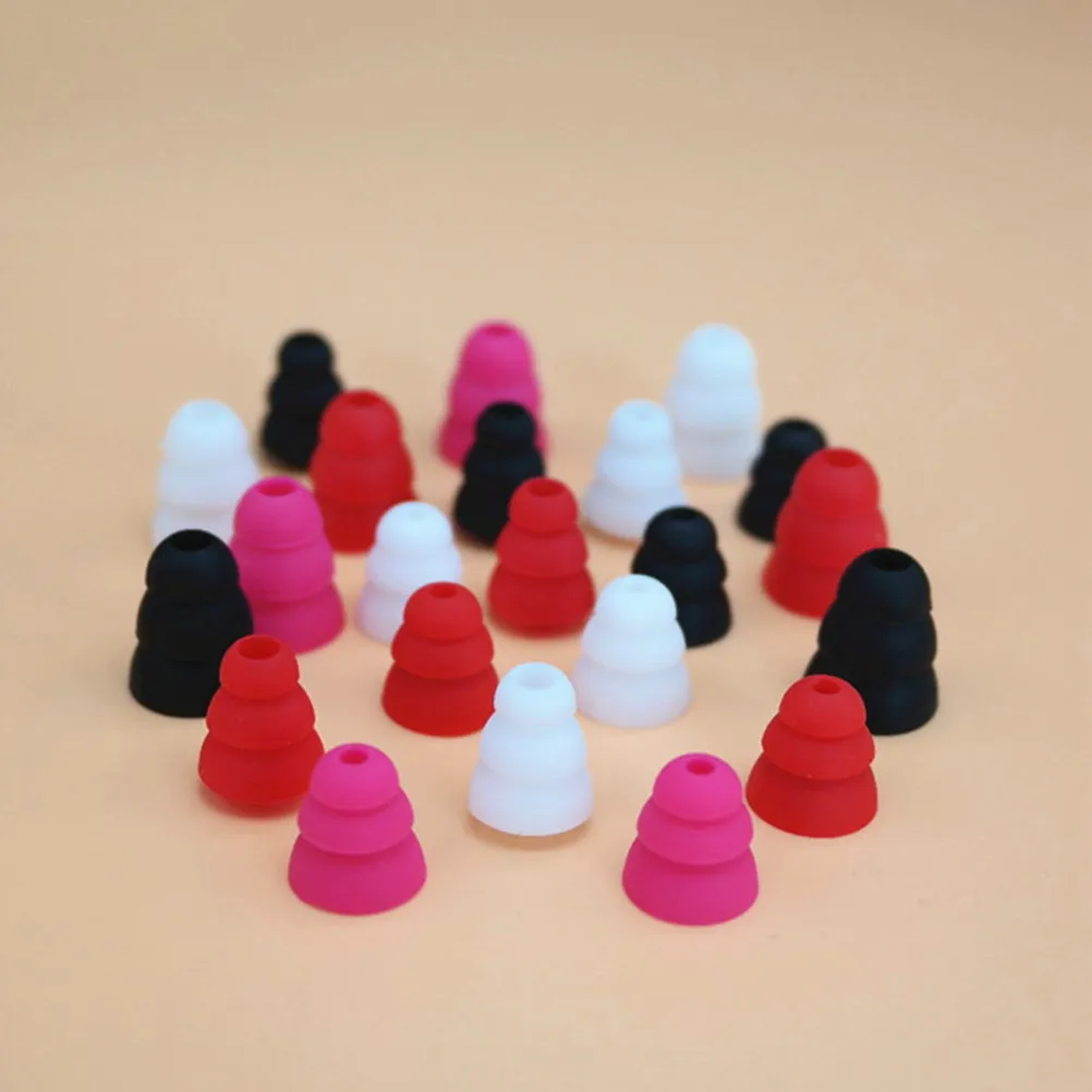 

1Pair Silicone Earphone Tips Earbud Caps Soft Elastic Three Layer 3.8mm in-Ear Replacement Gauges Noise Isolating Black Size M