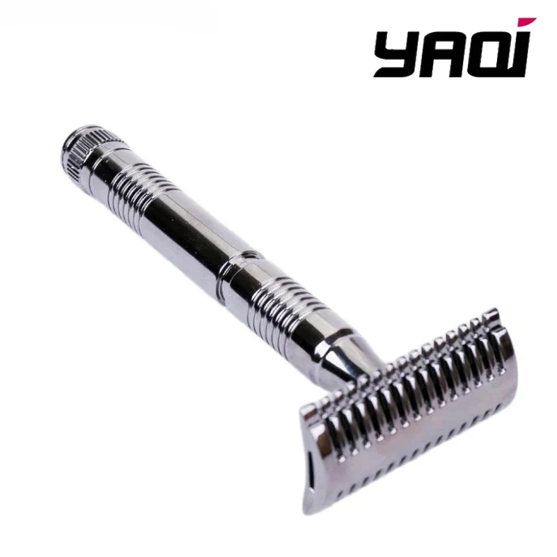 

YAQI мужская безопасная бритва бронзового цвета с двойной кромкой для очистки бороды, простая модная портативная бритва высокого качества, новинка