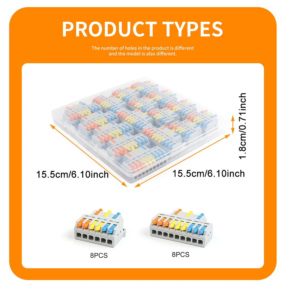14/16/20 Stück/Set Hebel-Schnellverbinder 3P In 6/9 Out 28-12AWG Elektrische Spleißklemme Mini-Klemme Geeignet für massive und verseilte Leitungen – Detail 9