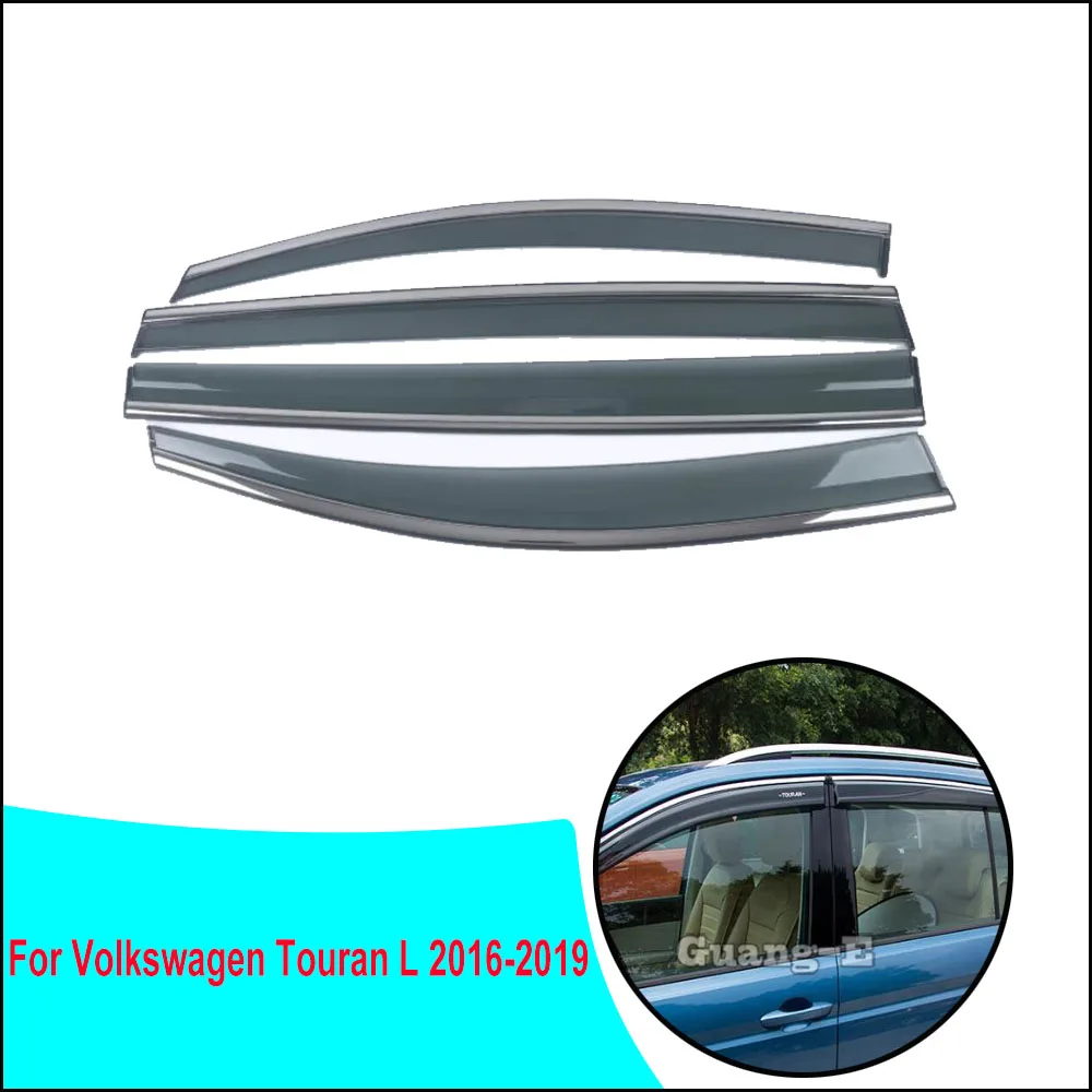 Car Cover Stick Frame Plastic Window Glass Wind Visor Rain/Sun Guard Trim For VW Volkswagen Touran L 2016 2017 2018 2019 2020