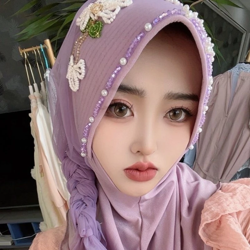 Hijab Muslim Women Shawl Headscarf Freeshipping Luxury Tassels Chiffon Scarf Malaysia Kufi Islam Summer Thin 05219