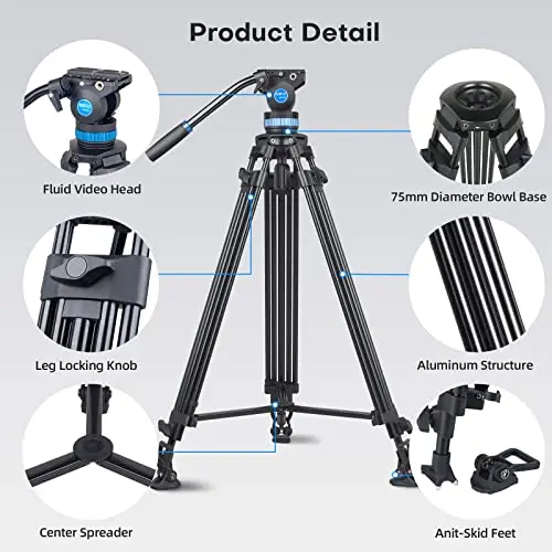 AM-25S Video Tripod, 74.8