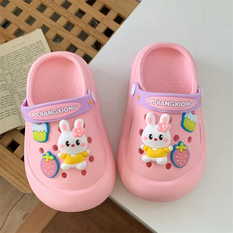 Pantofole estive per bambini EVA Cartoon Rabbit Pink White Blue Yellow pantofole da interno per bambini Home infradito antiscivolo regalo per ragazza