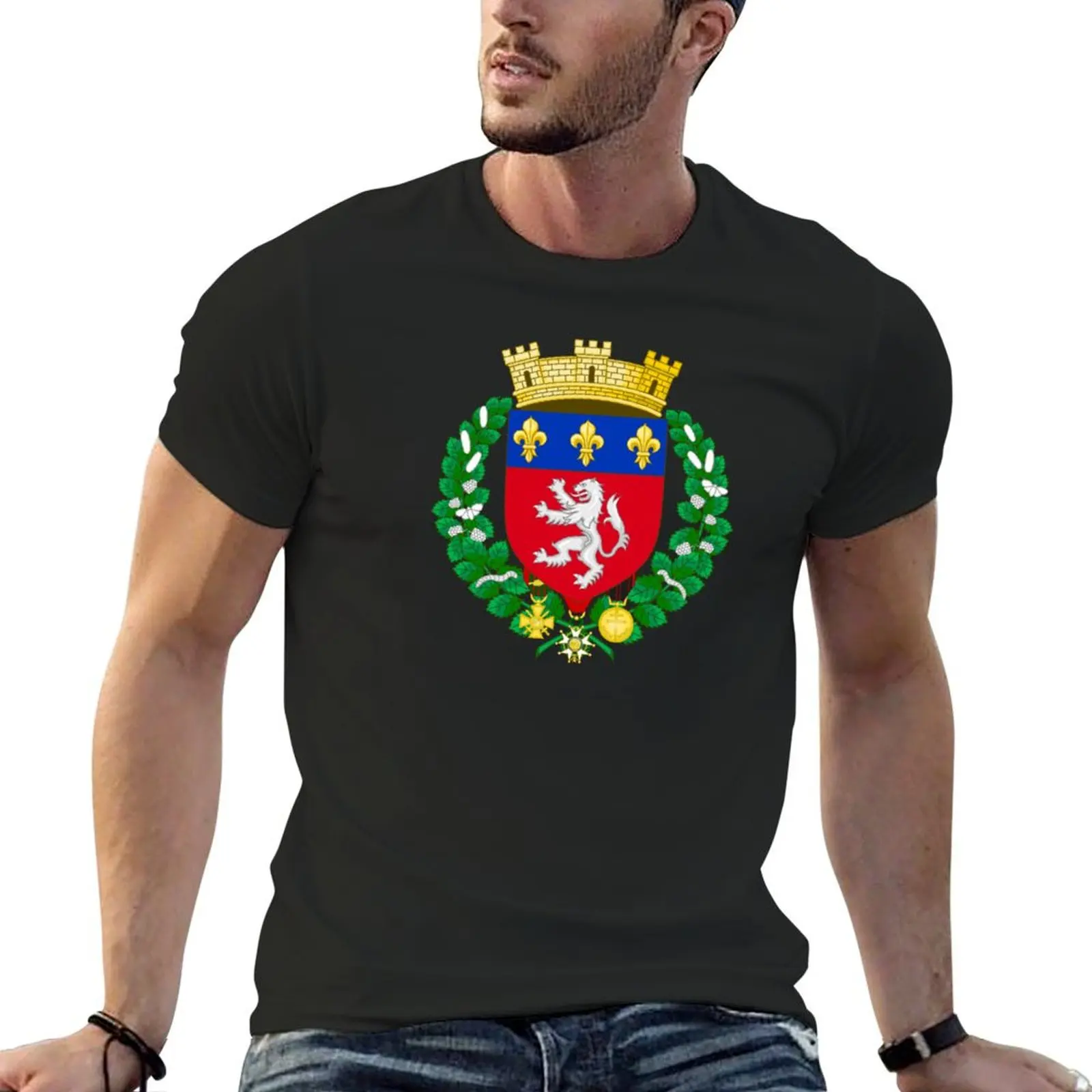 

Coat of Arms of Lyon, France T-Shirt vintage oversized graphic tee graphic shirts custom t-shirts black t shirts for men