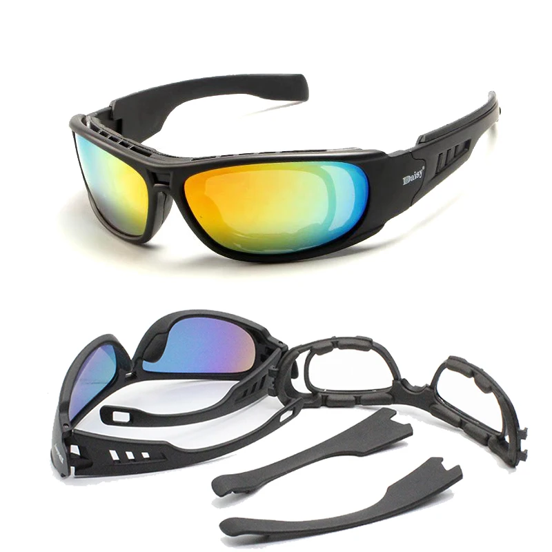 

C6 Polarized Glasses with 4 Lenses Wind And Sand Resistant Sunglasses Military Shooting Tactical Goggles for Hunting Accessories