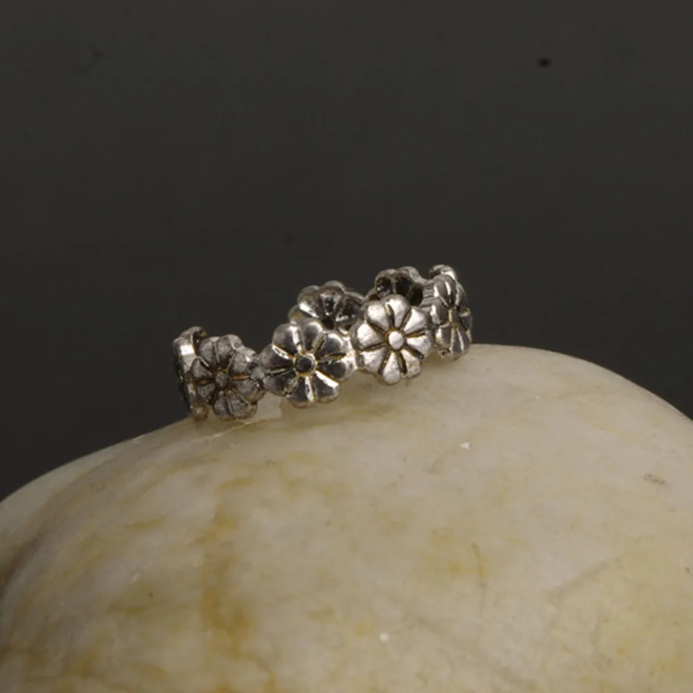 

Vintage Small Daisy Flower Joints Beach Jewelry Retro Carved Adjustable Toe Foot Women Jewelry ( Silver)