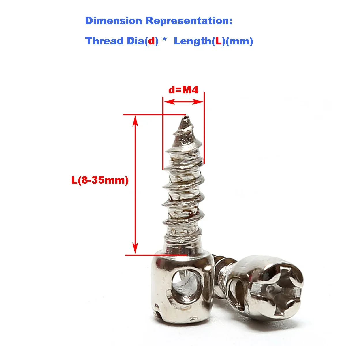 

Nickel Plated Self Tapping Screw / Cylindrical Self Tapping Screw With Hole M4