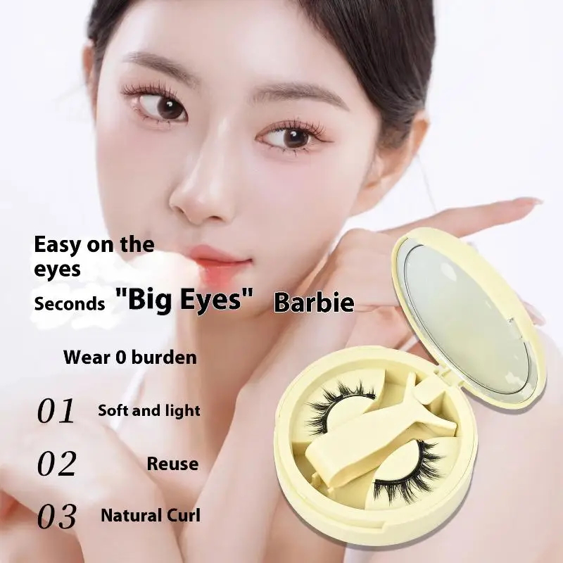 Herbruikbare magnetische wimpers set 1 paar geen lijm nodig valse wimpers met magnetische pincet krullende nepwimpers make-up tool