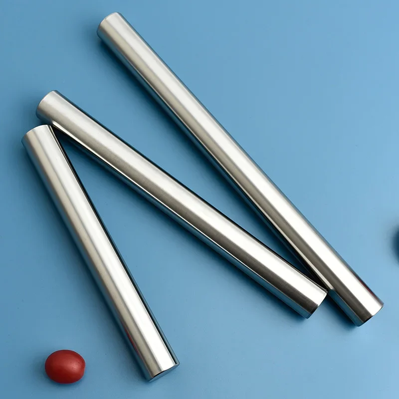 20/25/30cm Stainless Steel Household Rolling Pin Non-stick Roller Dough Baking Pizza Pastry Embossed Rolling Pin Kitchen Tool