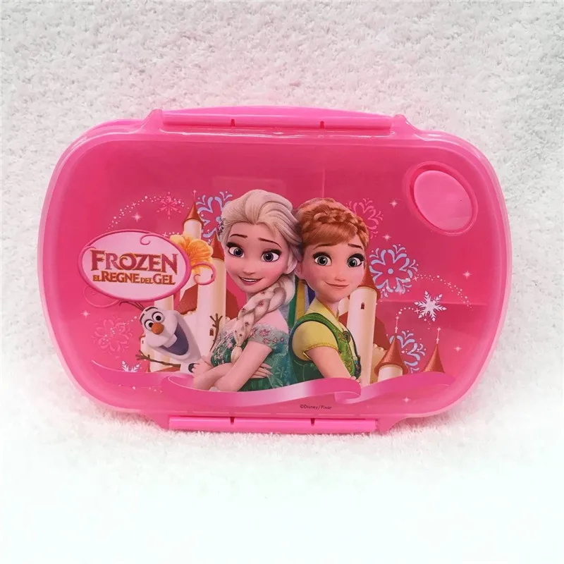 Scatola per il pranzo congelata Anime Elsa Princess Cartoon Cute Pink Lunch Box contenitore per alimenti portatile a prova di perdite stoviglie in