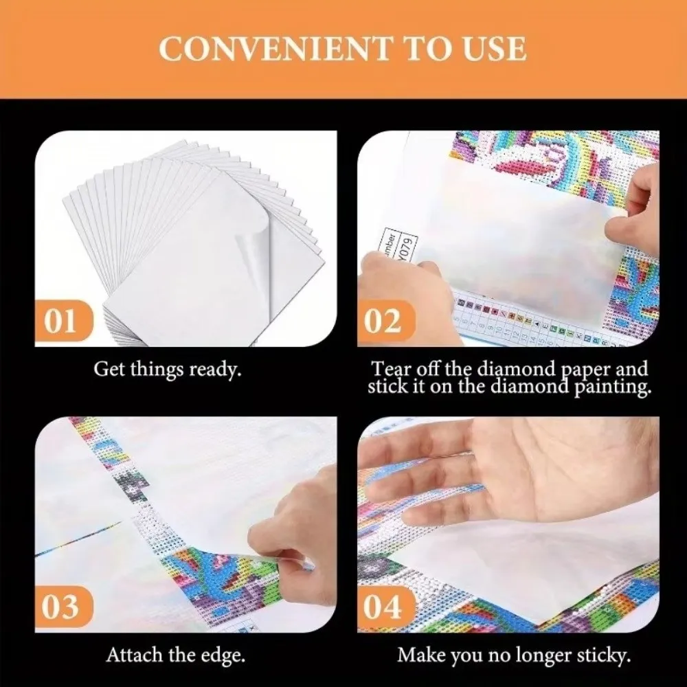50/100/200Pcs Dustproof Diamond Painting Release Paper Stain-proof Anti-adhesive Double-Sided Release Paper White Cover