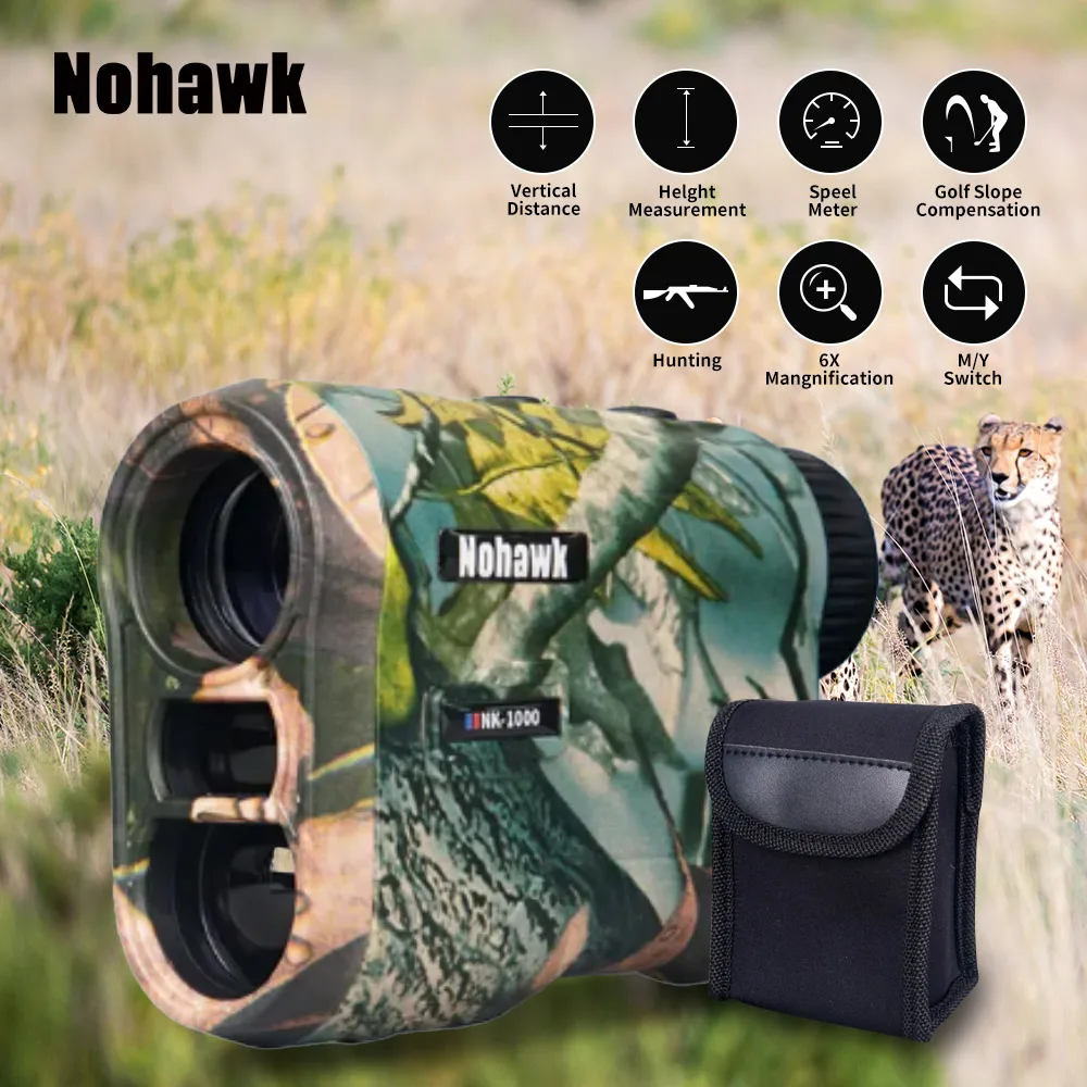 Optical Rechargeable Laser Rangefinders Golf Distance Meter with Flagpole Lock, Slope Compensation for Hunting Measurement