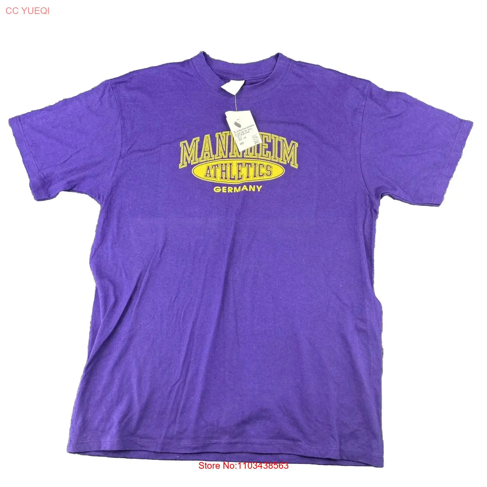 Футболка Vtg Soffe для взрослых, 40 манхайм, легкая атлетика, Германия, фиолетовая, Сделано в США, длинные или Короткие рукава