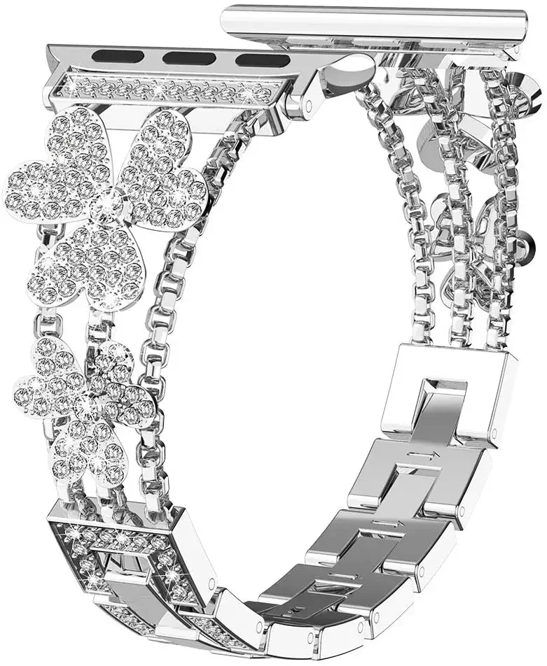 Metal Strap For Apple Watch Ultra/2 49mm 9 8 7 6 5 4 SE 45mm 41mm 40mm 44mm Diamond Band Bracelet For iwatch 10 46mm 42mm Correa