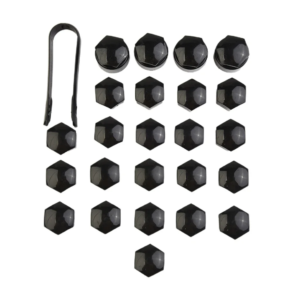 ล็อคล้อหมวกอ่อนนุชด้านหน้าซ้ายอะไหล่หมวกรถพลาสติกด้านหลังขวา 17MM Studs 24X Trims อุปกรณ์เสริม