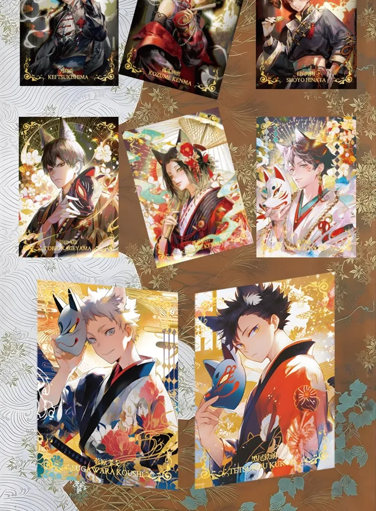 Nieuwe Haikyuu!! Iriserende Wit Porselein Acryl Kristal Kleur Papier Anime Oikawa Tooru Iwaizumi Hajime Koutarou Game Kaarten Gift