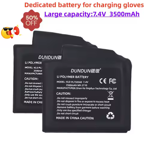 100% New 7.4V 3500mah Heated Gloves Battery Polymer Lithium Battery for Heating Vest, Socks, Winter Antifreeze Heating Battery