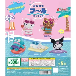 Sanrio Capsule Toy Hello Kitty Kuromi Cinnamoroll Hangyodon KT Cat Bikini Swimwear Desktop Decoration Model Toy Kids Gifts