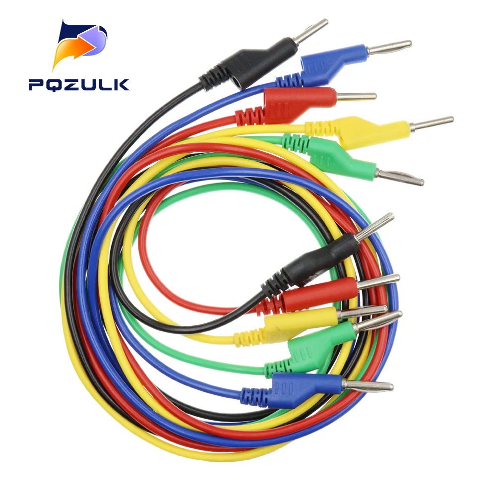 5 sztuk podwójne zakończone wieżowych 4MM wtyczka bananowa męska wtyczka wysokiego napięcia przewód silikonowy multimetr przewód testowy przewód prowadzący 1M złącze typu Banana Jack