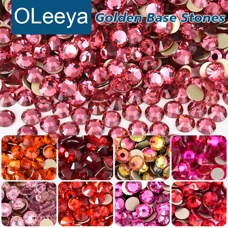 SS3-SS30 Golden Bottom Non Hotfix Rhinestones Crystal Flatback Glitter Nail Diamond Art Crystals Craft Making DIY Decorations