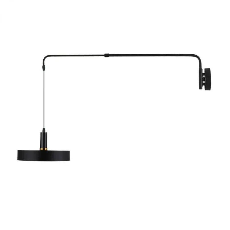 Industrial Long Pole Swing Arm Black Wall Light LED Bracket Lamp Adjustable Telescopic Rotary Interior Wall Sconces Bedroom Sofa