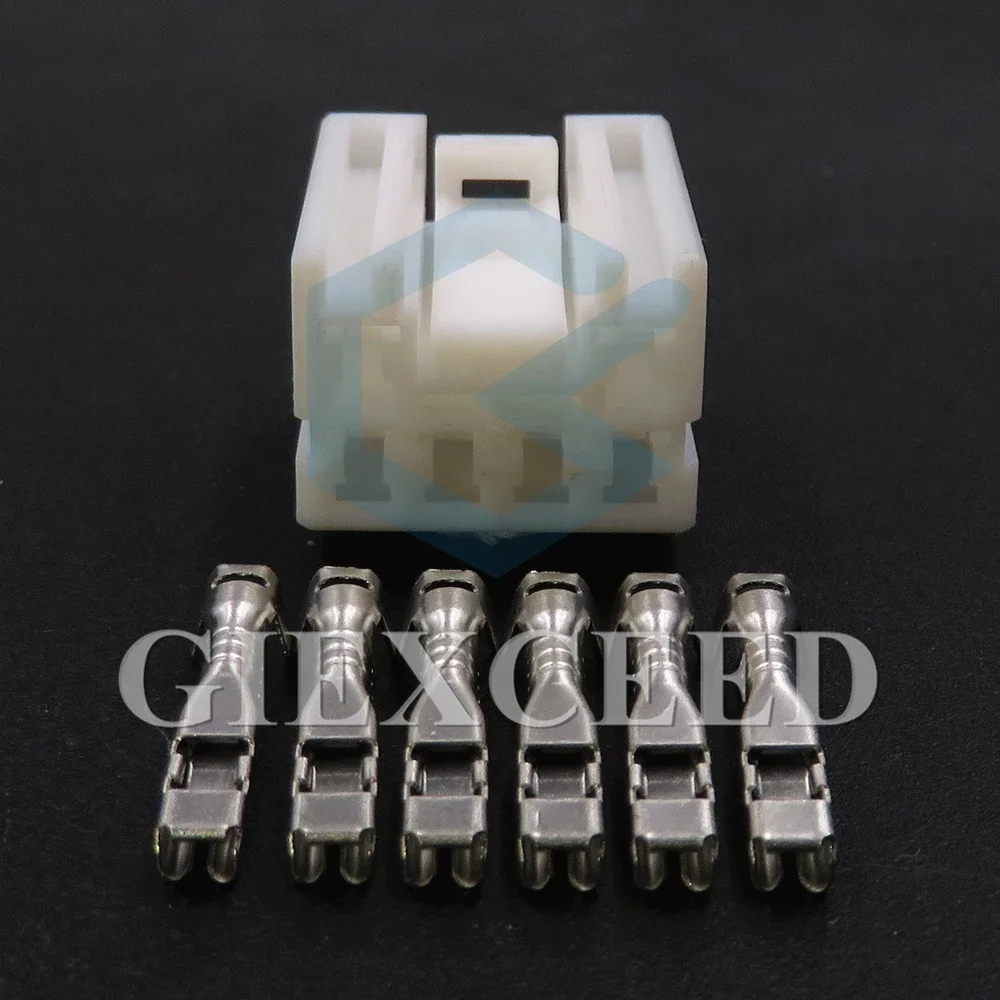 2 Sets 6 Pin 2.2 Series 936268-1 Plastic Housing Wire Plug White Auto Unsealed Socket AC Assembly Car Modification Accessories