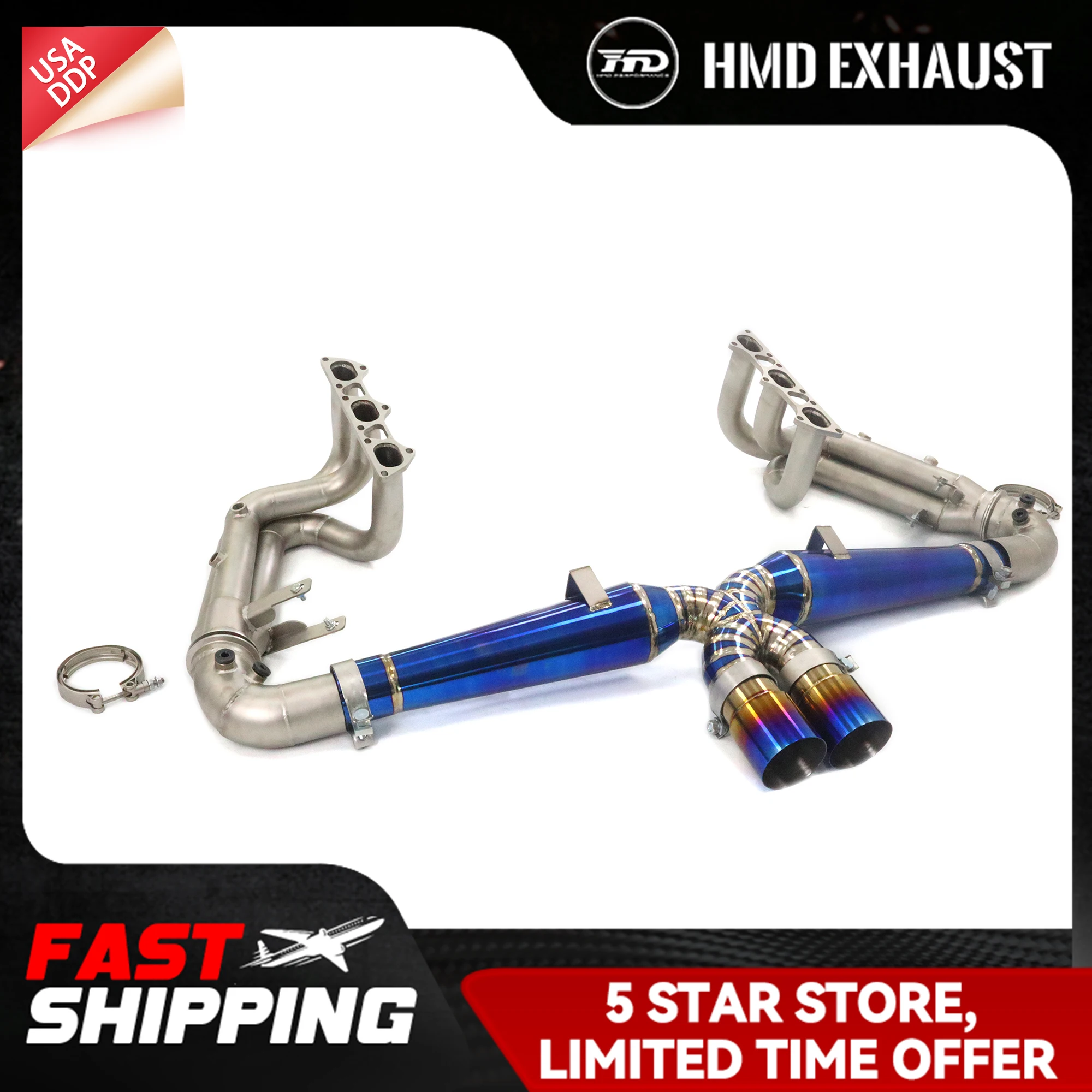 

HMD Downpipe for Porsche 911 992 GT3 Ti Exhaust system Continuous surprises Easy installation Catback manifold ﻿