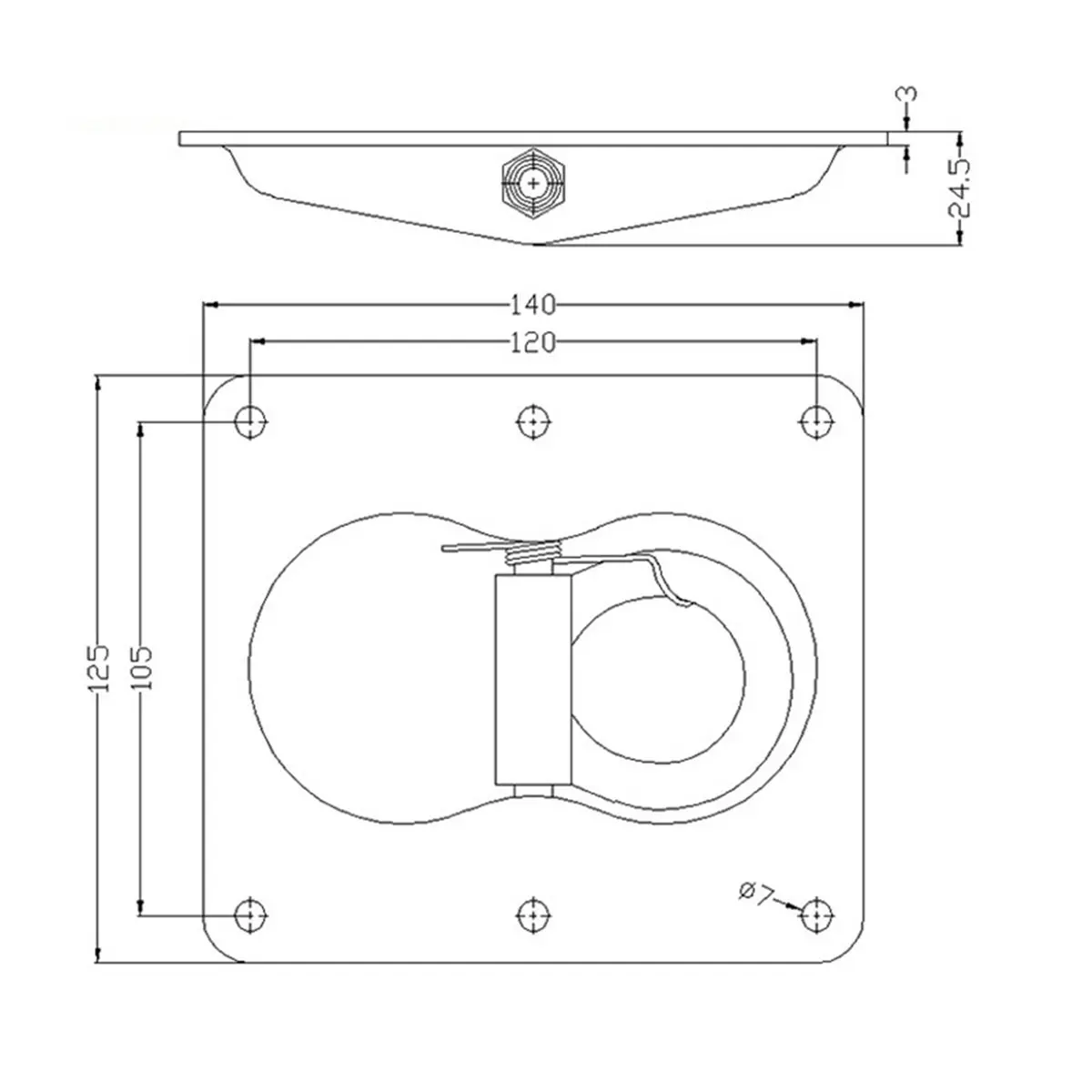 2026 New Trailer Tie Down Anchors Stainless Steel Lashing Point Floor Hook Spring Pull Ring Floor Flush Mount D Rings for Truck