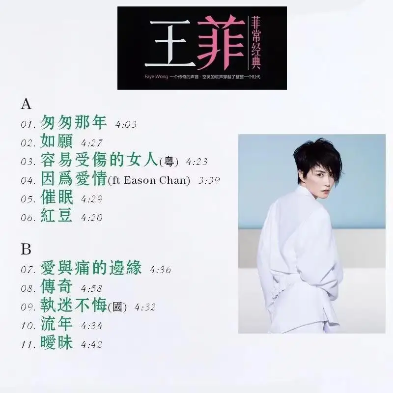 فاي وونغ، بسبب الحب، سجل الفينيل، الأغاني الكانتونية، جراموفون 12 بوصة سجلات الفينيل LP #2
