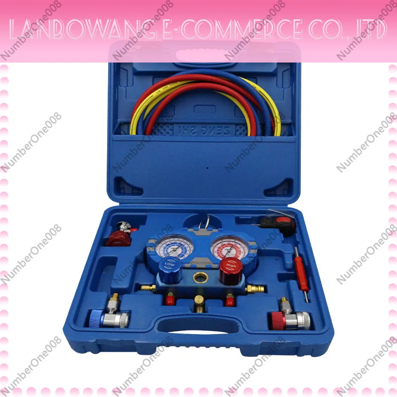 

For R134a R22 410a AC Manifold Gauge Set, Dual Automotive Refrigerant Pressure Tester with Hoses for Car Maintenance