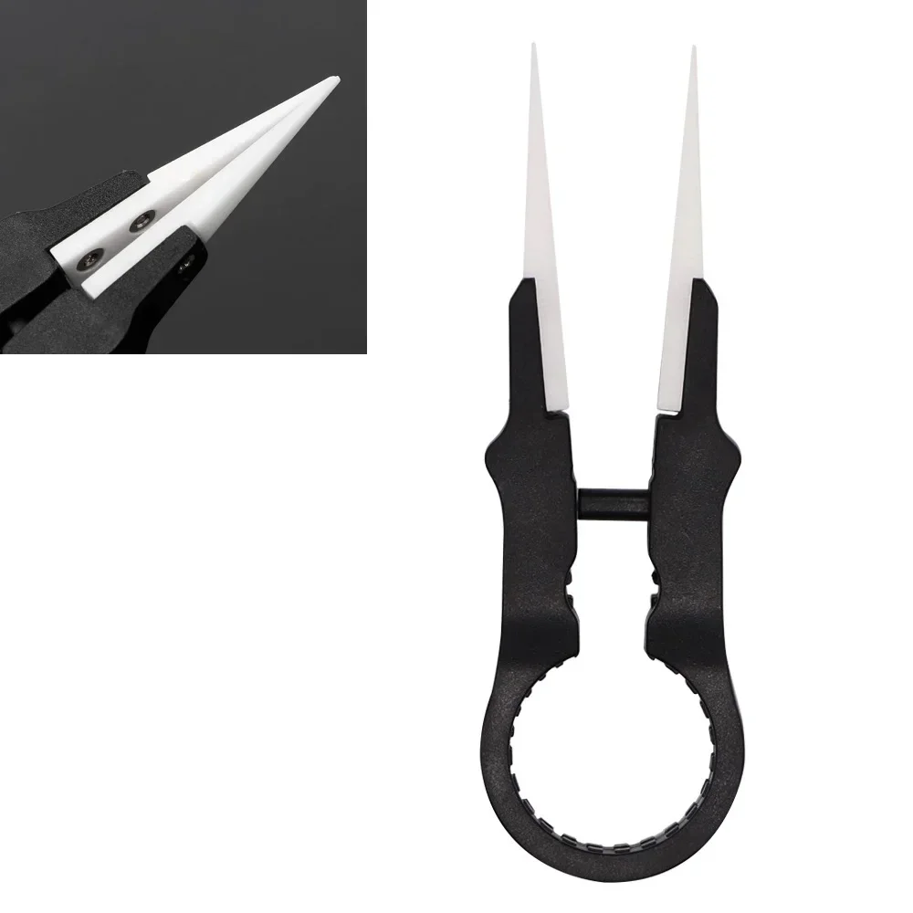 

Black Ceramic Tweezers Hand Tool Multifunction Non-magnetic/static Clamp Hand Tool 8cm Electronic Component Pick-up Tweezers