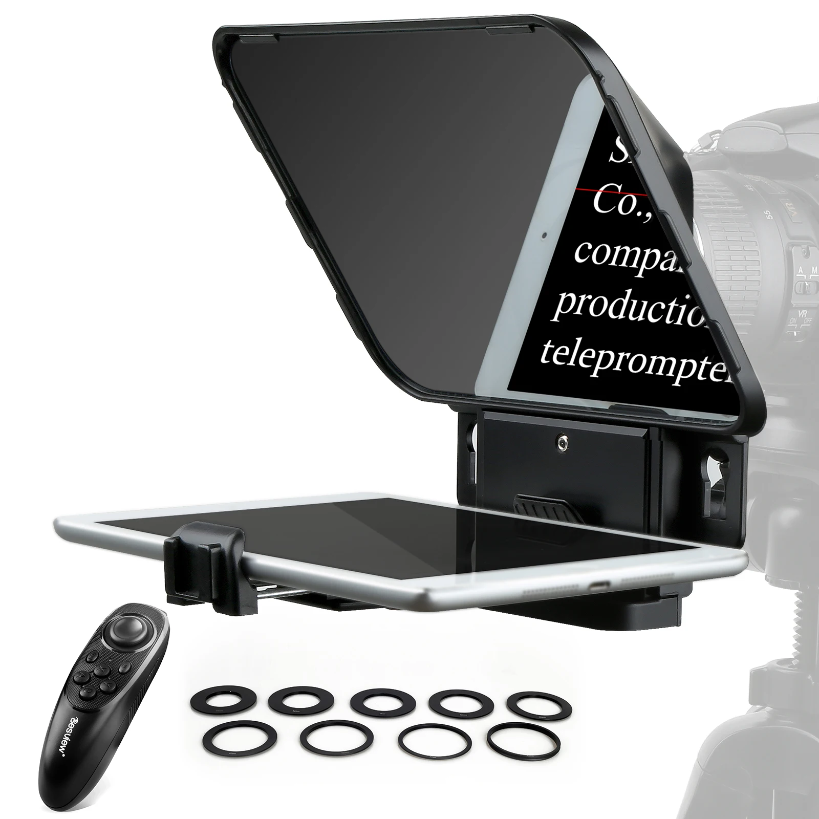 Desview Teleprompter para tableta, Smartphone, iPad, Teleprompters de hasta 11 pulgadas para cámara DSLR, lente gran angular, grabación de vídeo