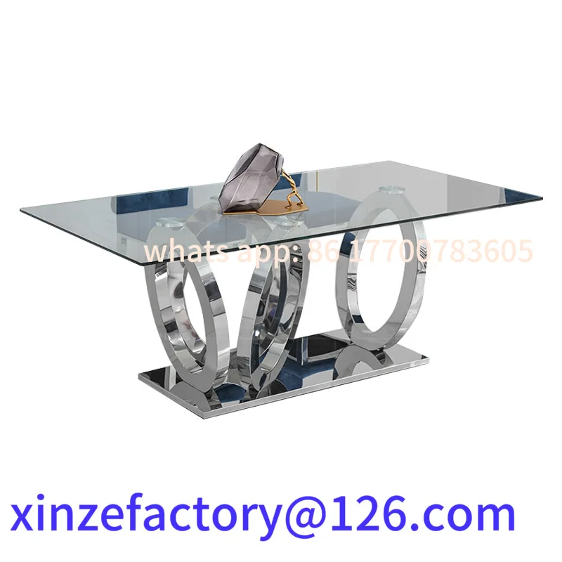 Light luxury marble dining table household high sense two meters rectangular Italian style