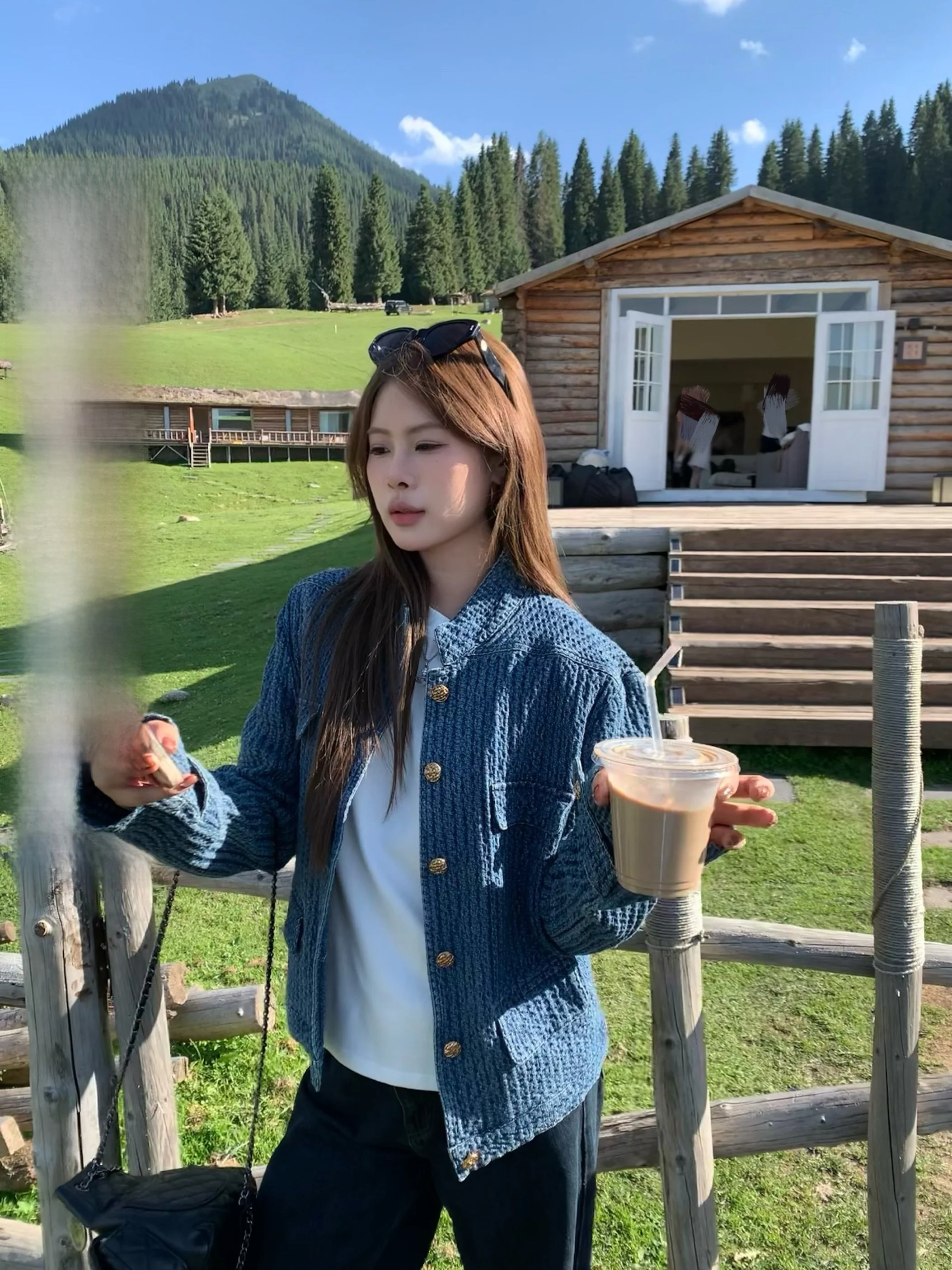 

Винтажная вязаная джинсовая куртка Athome: элегантный повседневный свободный крой, теплая верхняя одежда для мужчин и женщин