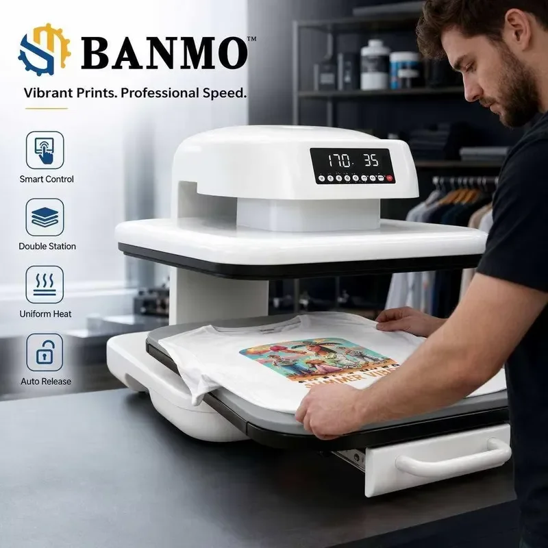 Automatic Double Station Heat Transfer Press Machine Digital Temperature Control Sublimation Printing Machine for Shirt