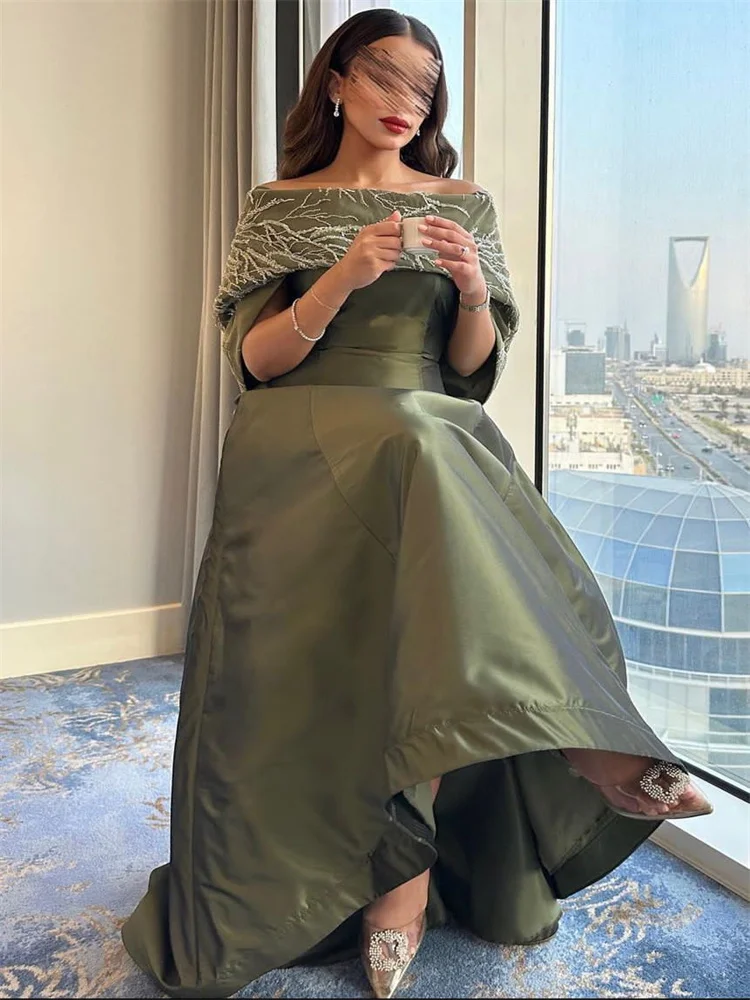 Evening Dresses Luxury Long Wedding Party Dresses 2024 Off Shoulder Formal Dresses Beading Cocktail Prom Gown فساتين الحفلات