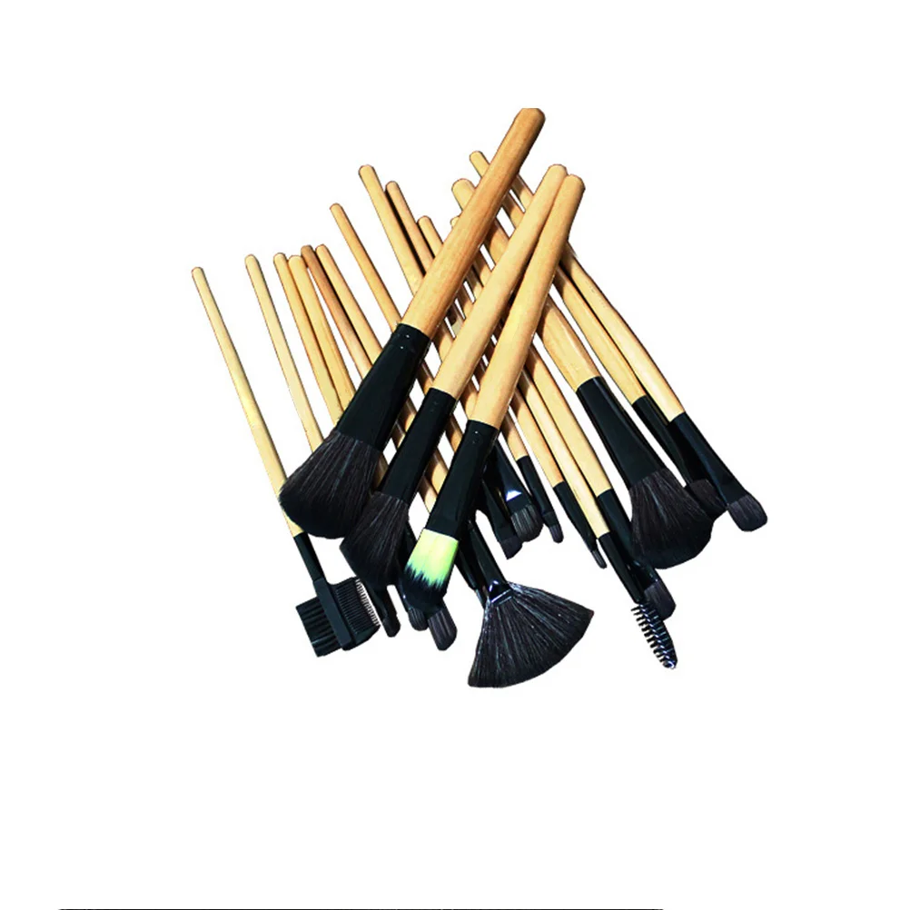 24Pcs Professional Makeup Brush Set Soft Nylon Bristles Wooden Handle Perfect for Daily and Professional Makeup Needs
