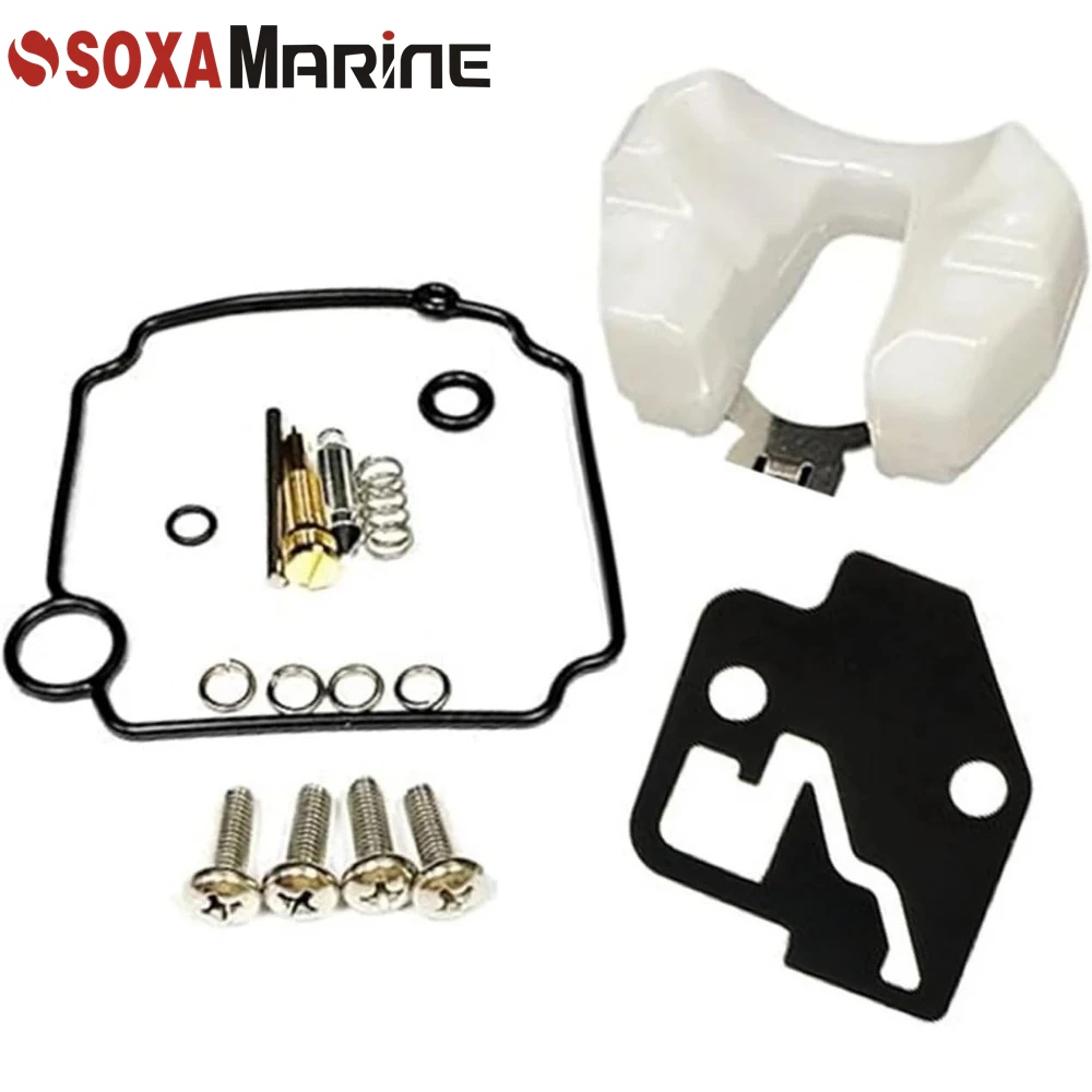 SOXAMarine Carburetor Repair Kit For Yamaha 4 Stroke 9.9 13.5 15HP F15 Outboard Motor 66M-W0093-01 802706A1