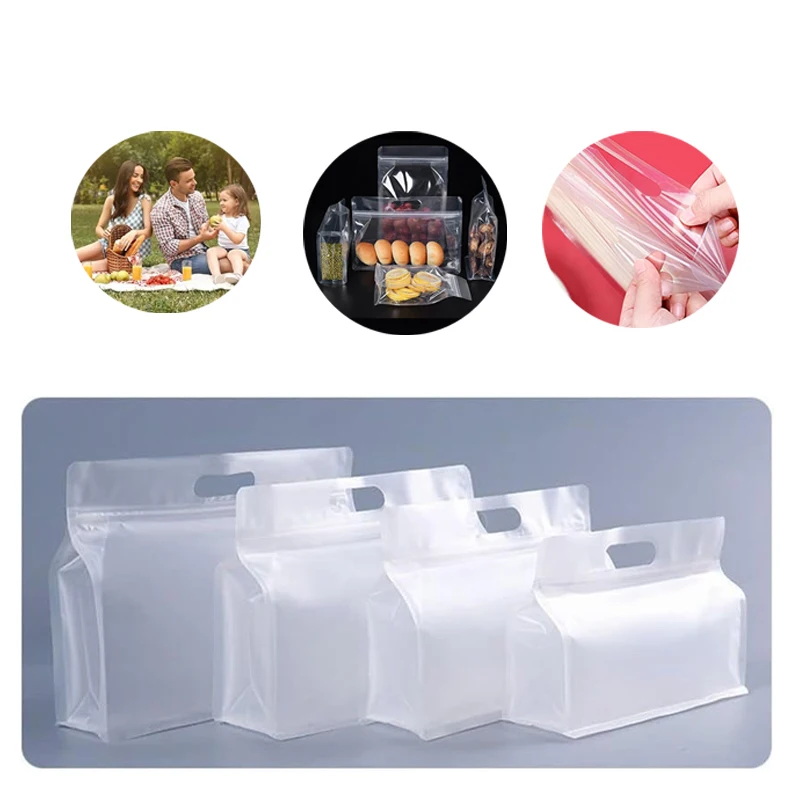 Reusable Airtight Food Storage Bags  Large Capacity Dry Food Clear Bags Extra Thick Leakproof Free Zipper Snack Freezer Bags
