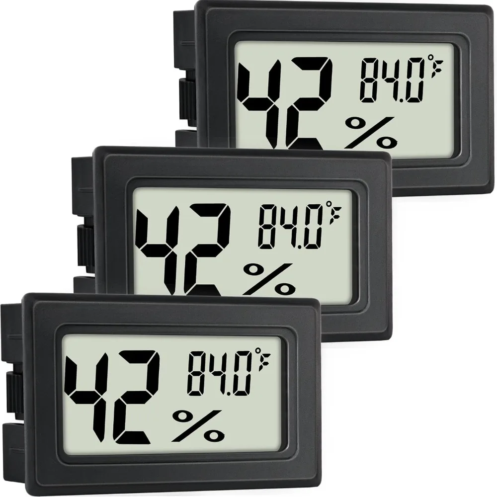 Mini Digital Hygrometer Thermometer 4 Pack with High Accuracy for Indoor Humidity and Temperature Monitoring, Perfect for Humidors Greenhouse Garden Cellar Home Office Baby Room, Compact Portable Design with Clear LCD