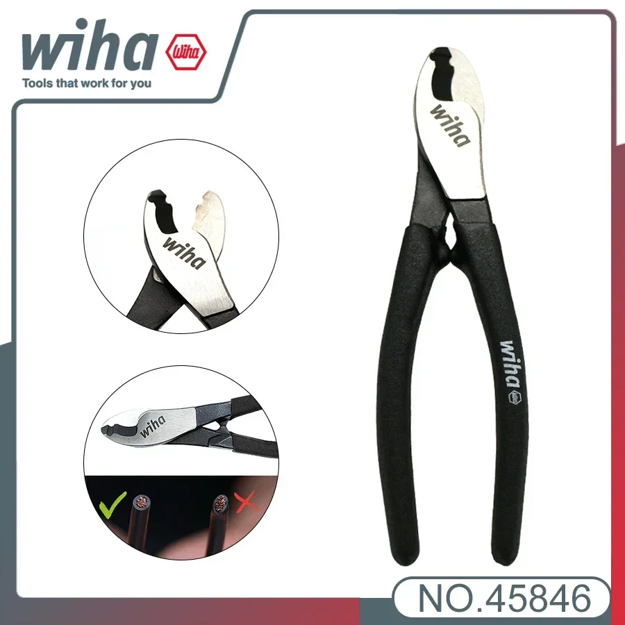 Genuine Wiha  Cable Pliers 180mm Black Forest Electrician Cutter Hand Tools For Cutting Stripping Crimping 45846 hand tools