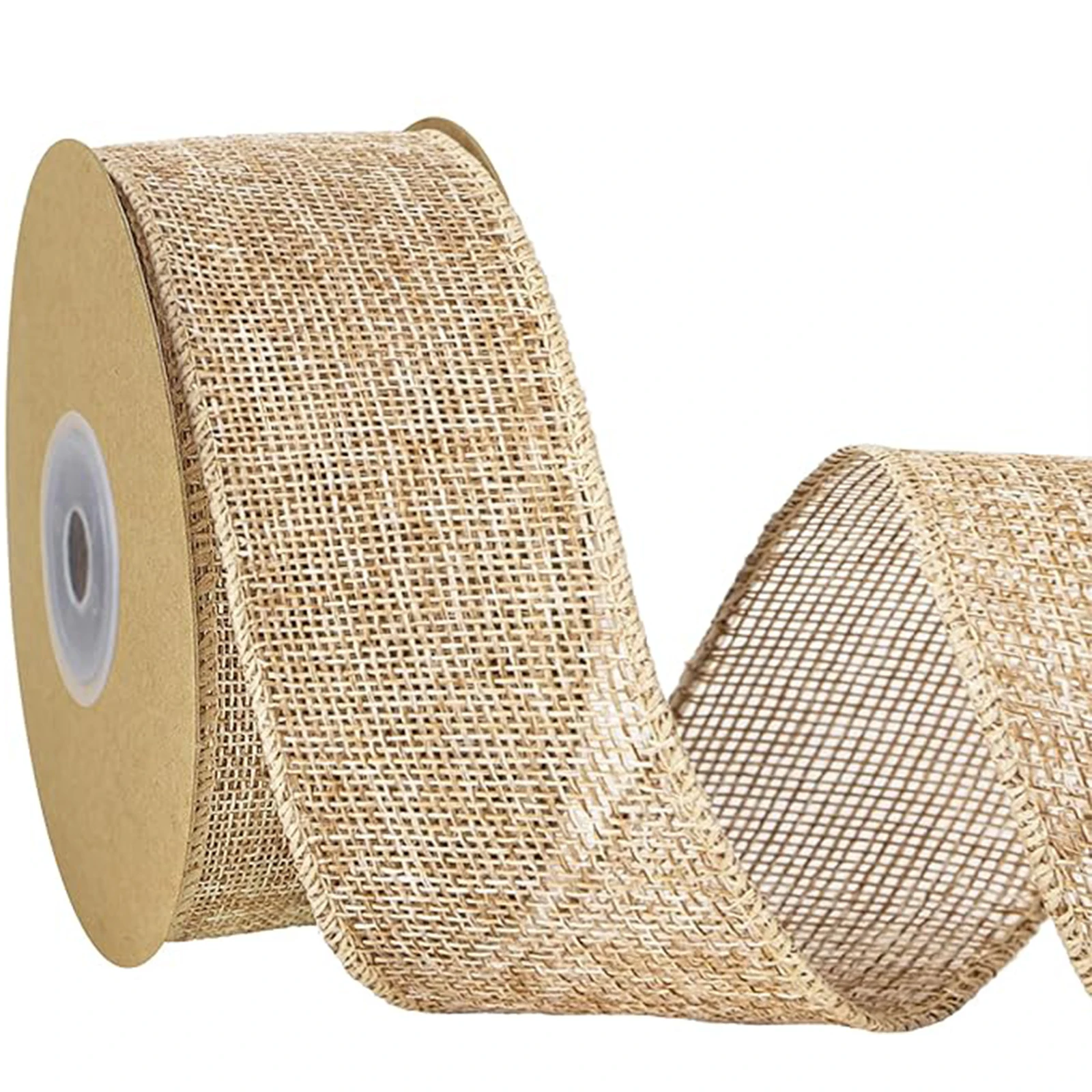 11 Yards/Rolle Natürliches Juteband mit Eisendrahtkante für Große Schleifen, Geschenke, Kränze, Bäume, Outdoor-DIY-Dekoration