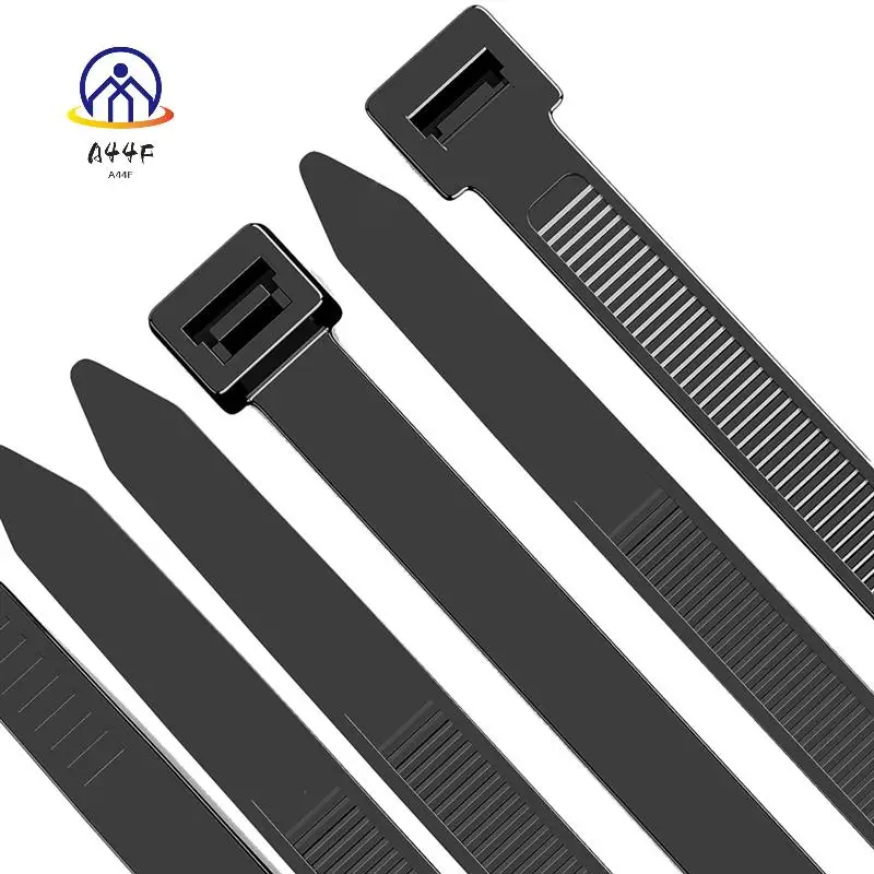

A44F-100 Pack Black Cable Zip Heavy Duty 12 Inch, 7.6Mm Strong Plastic Wire Ties With 70Kg Tensile Strength, UV Resistant