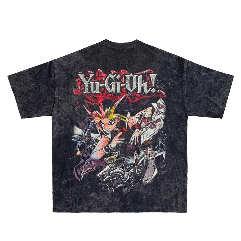 

Yu-Gi-Oh винтажная ретро аниме летняя стираная хлопковая футболка в стиле хип-хоп с короткими рукавами в уличном стиле унисекс для мужчин и женщин