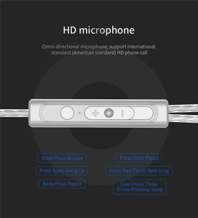 QKZ AK3 HiFi 3,5-mm-Kopfhörer mit Mikrofon, Bass, Geräuschunterdrückung, für Sport, Gaming, Musik, Stereo-Sound, Ohrhörer – Detail 33