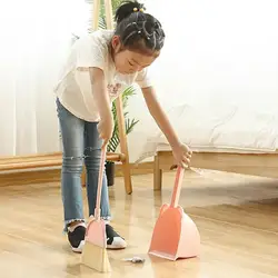 Children Broom Dustpan Set Kids Pretend Play Broom Dustpan Set with Soft Bristles Indoor Outdoor Floor for Toddlers for Fun