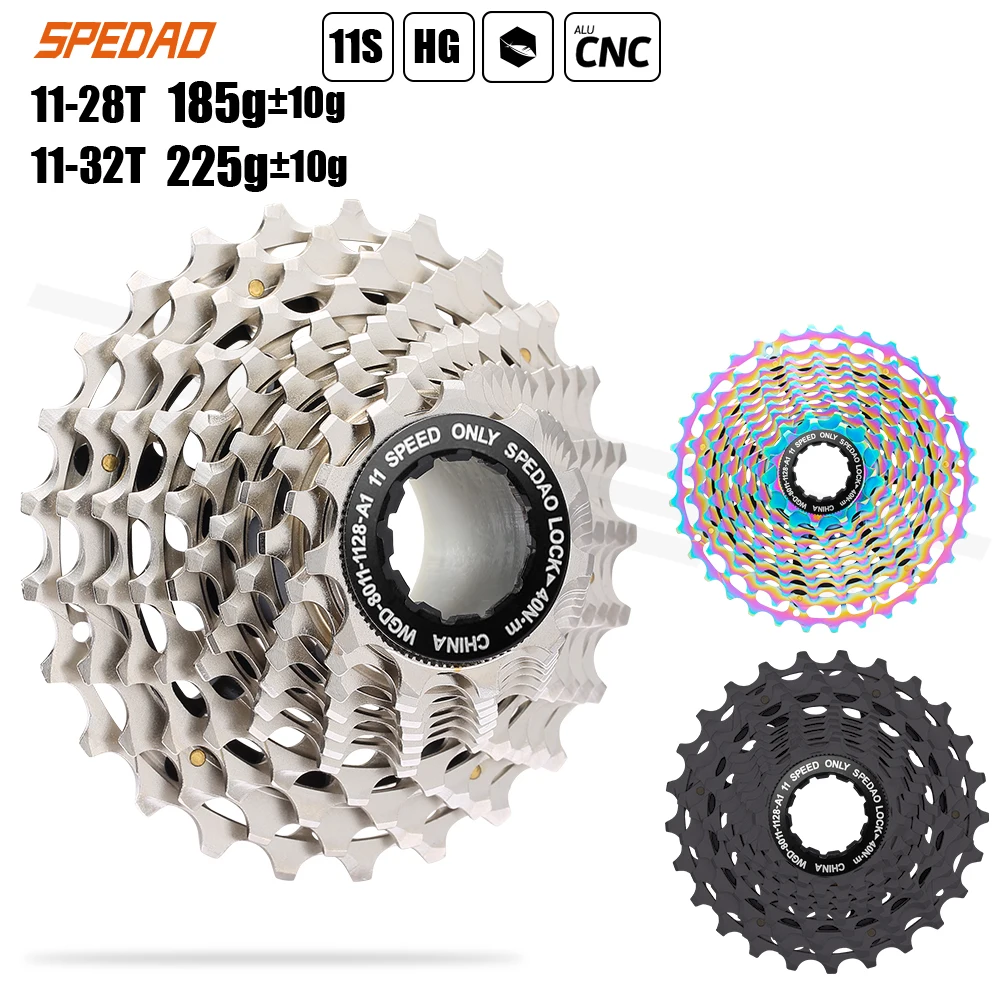 SPEDAO Road Bike Cassette Ultralight 11 Speed 11-25/28/32/34T CNC Freewheel K7 11V 11S HG Sprocket For R9100 Bicycle Flywheels