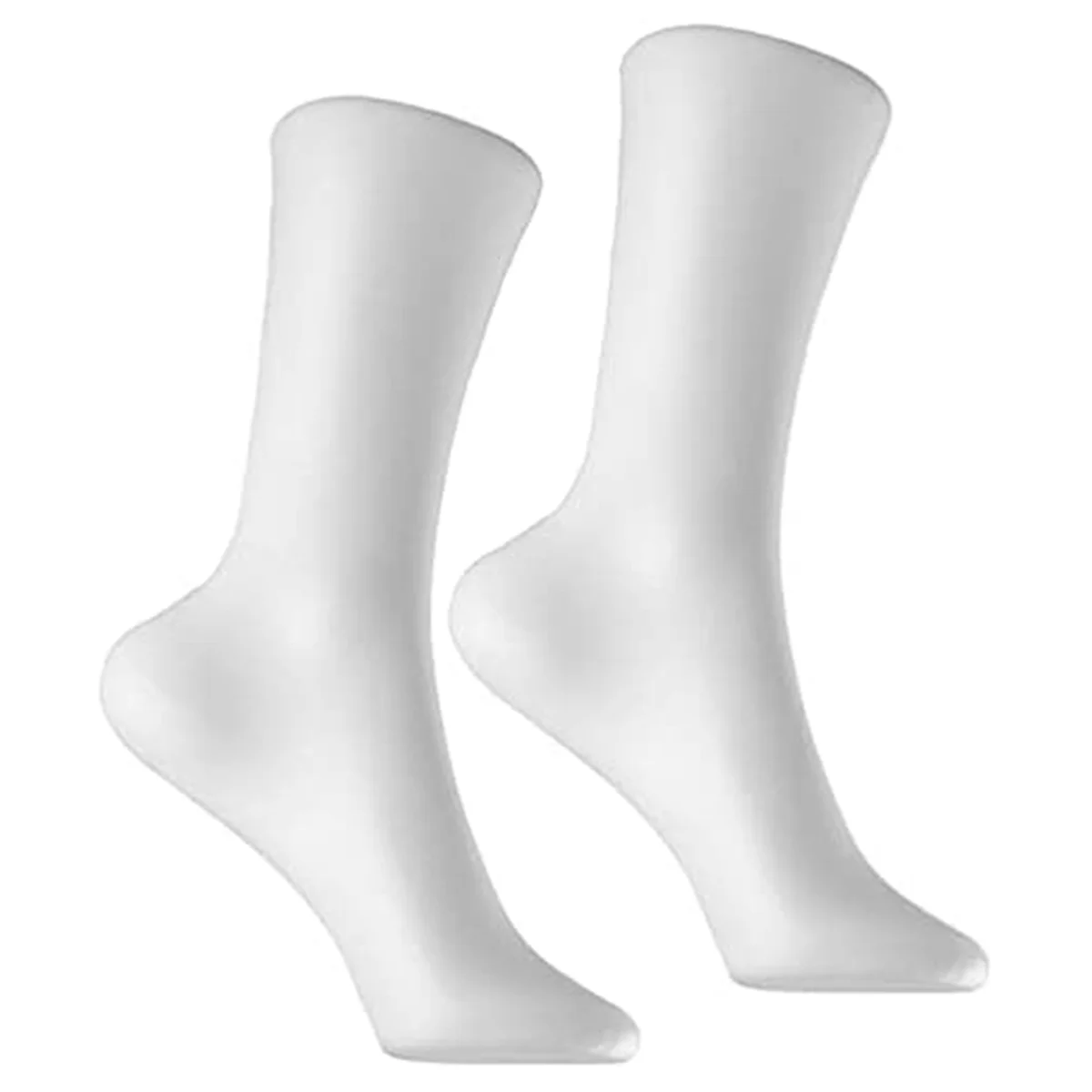 2 Pcs Mannequin Foot Sock Model Female Foot Sock Display Short Stocking Ankle Bracelet Jewelry Display Stand, White