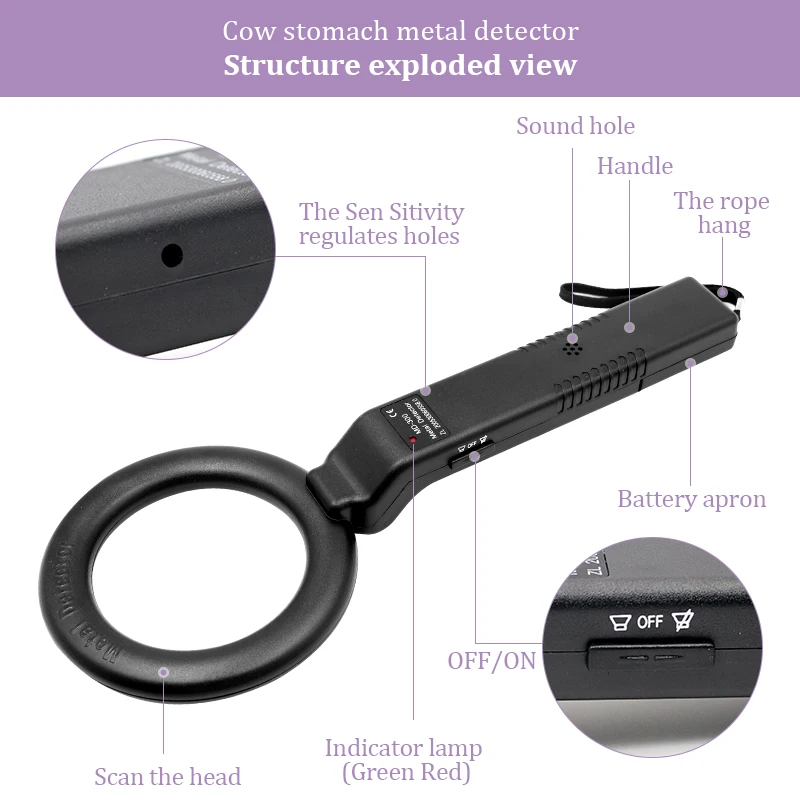 Zwierzę krowa żołądek wykrywacz metali Pinpointer skaner bezpieczeństwa wykrywacz metalu hv3n wykrywacz Metall Detektor sprzęt weterynaryjny