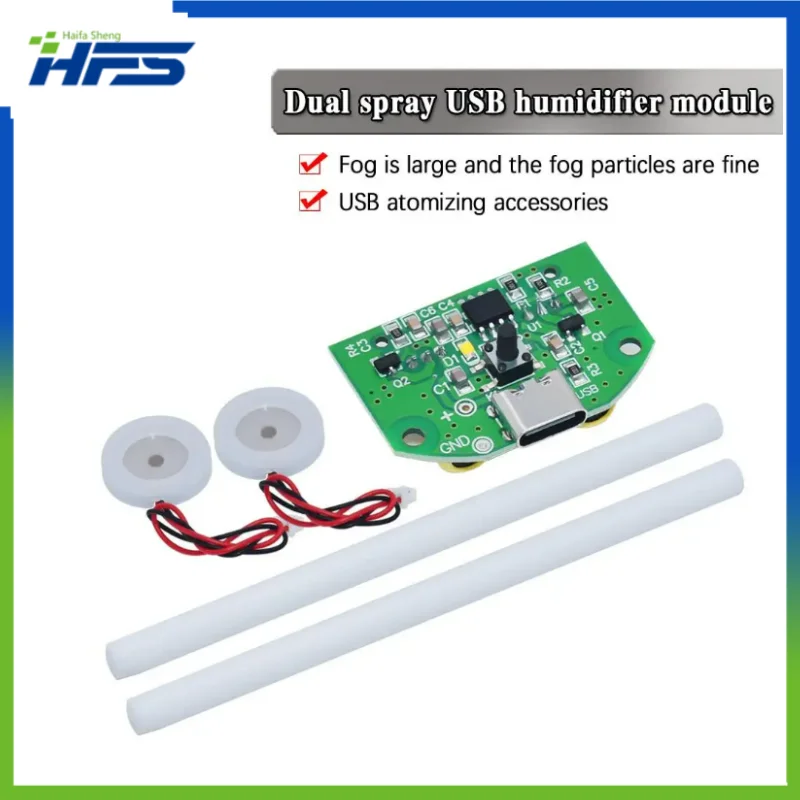 

Double Spray Atomization Module, USB Humidifier Driving Circuit Board, Ultrasonic Incubation DIY